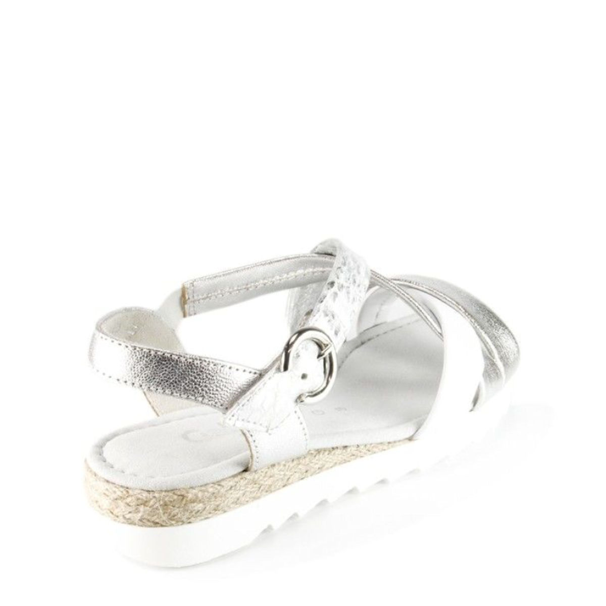 Gabor Elixir womems silver metallic flat sandals 42.741.90