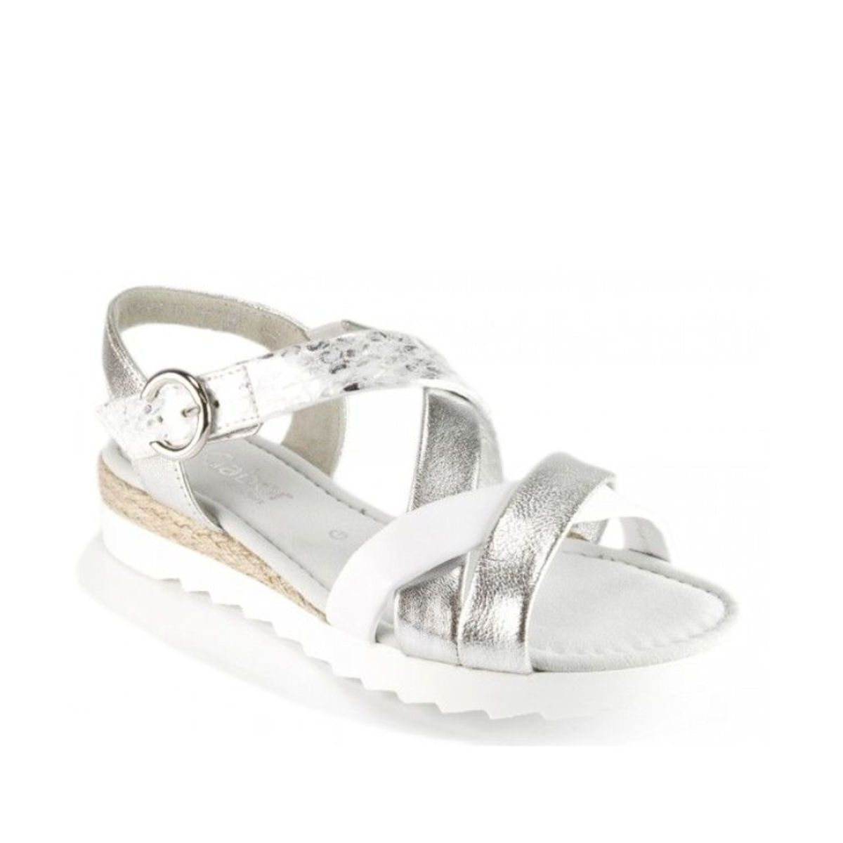 Gabor Elixir womems silver metallic flat sandals 42.741.90