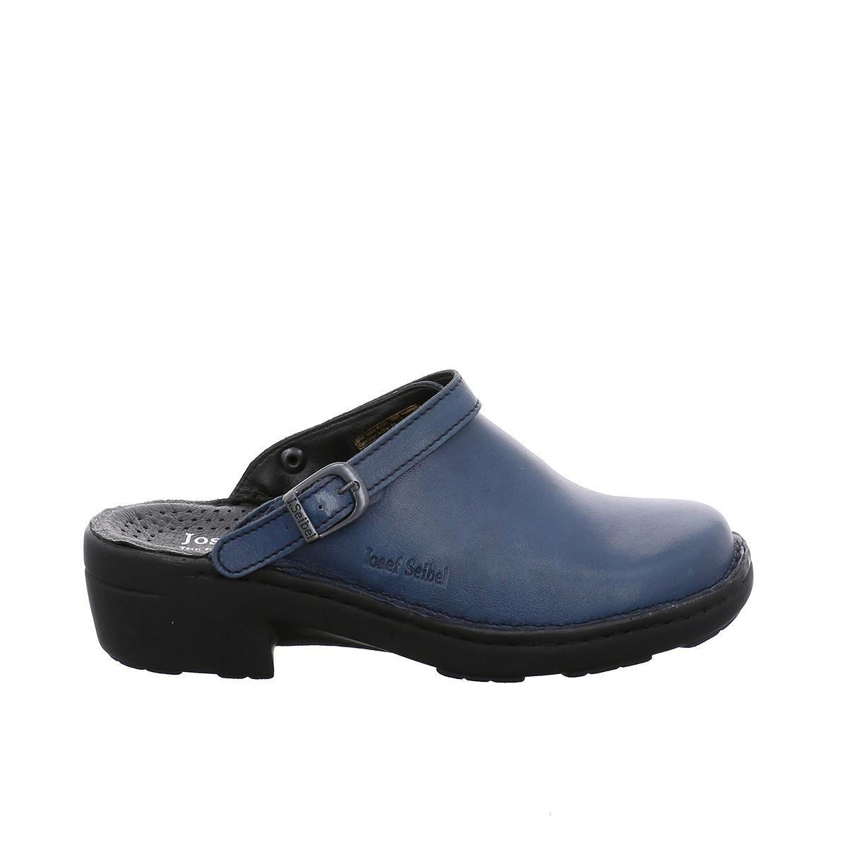 Sandales Josef Seibel Maverick 05 - Cuir, Semelle Synthétique, Talon 1,5 Cm, Largeur G, Bleu