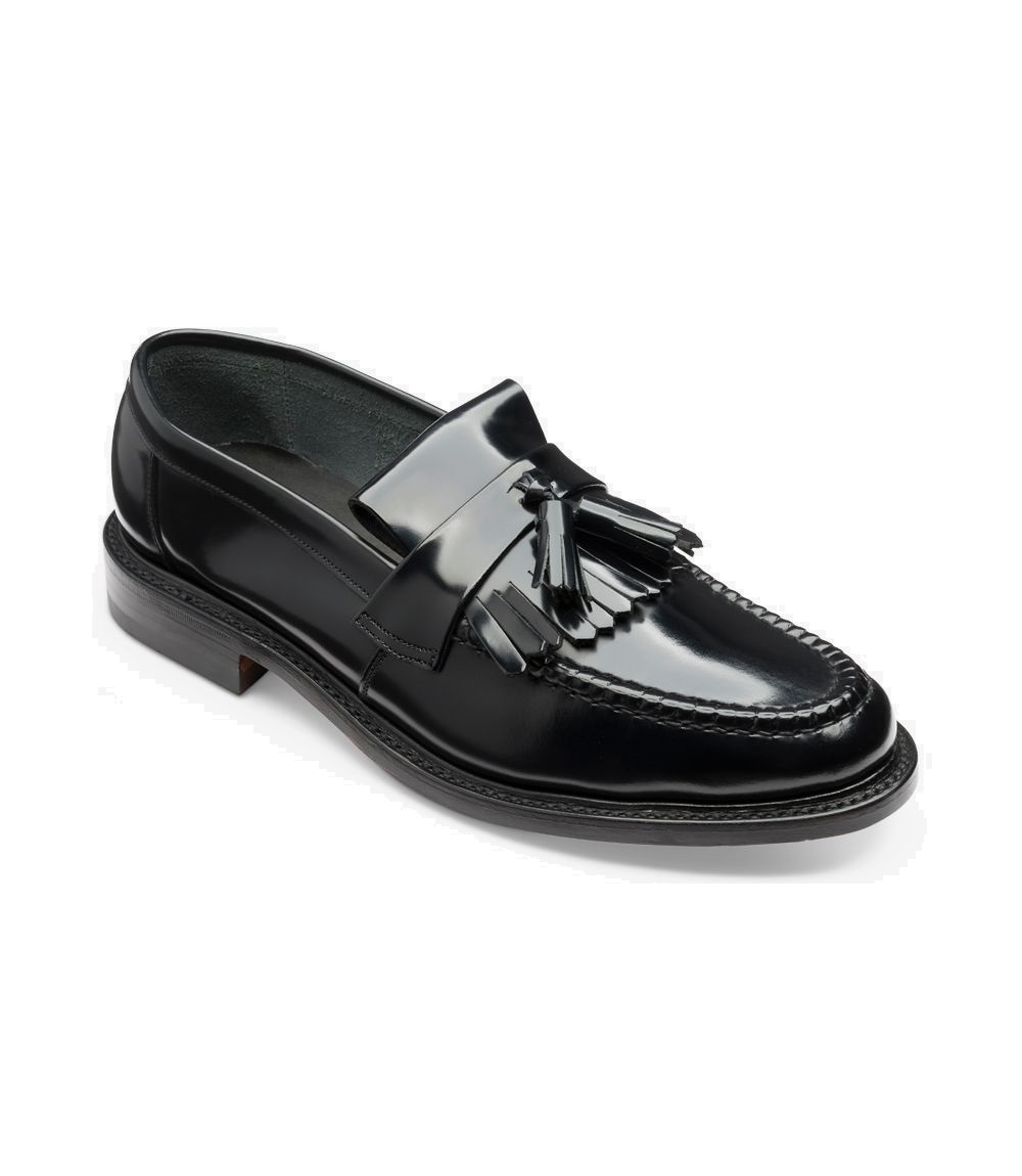 Loake Mens Brighton Black Moccasin shoe - County Shoes Dorchester