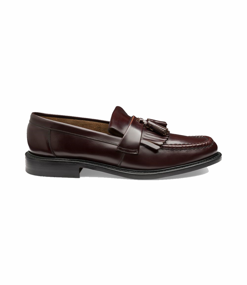 Loake Mens Brighton Oxblood Moccasin Shoe - County Shoes Dorchester