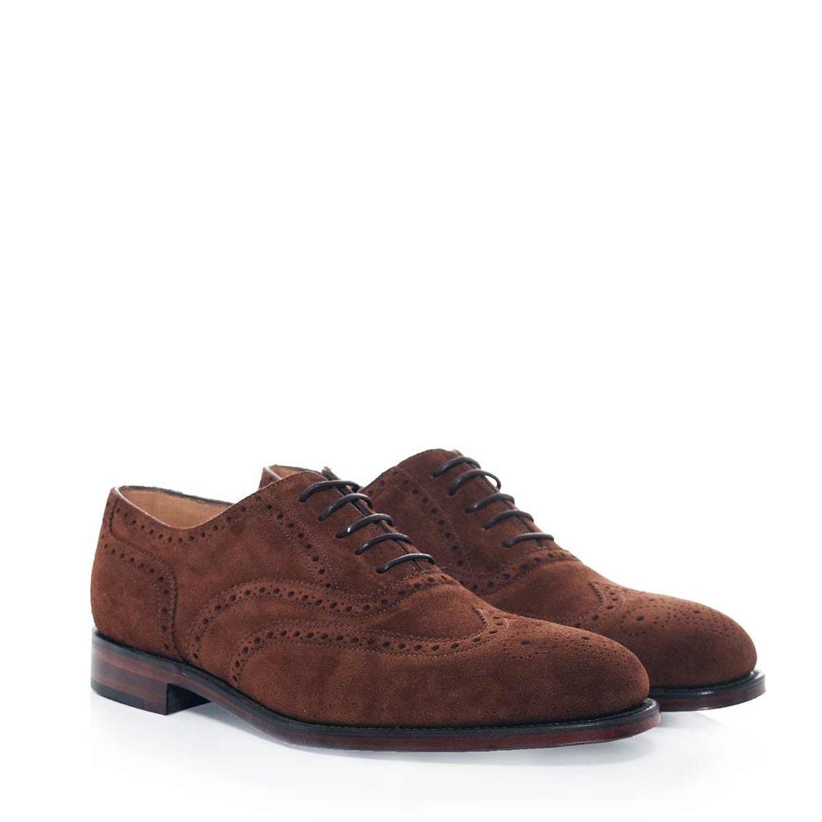 Loake Mens Buckingham Polo Brown Suede Brogue Lace-Up shoe - County ...