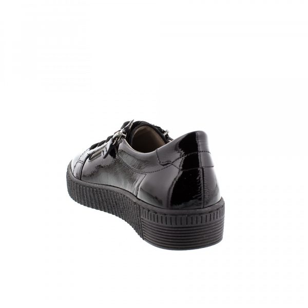 Gabor Ladies Black Patent Leather Sneaker/Lace-up Shoe - Image 4